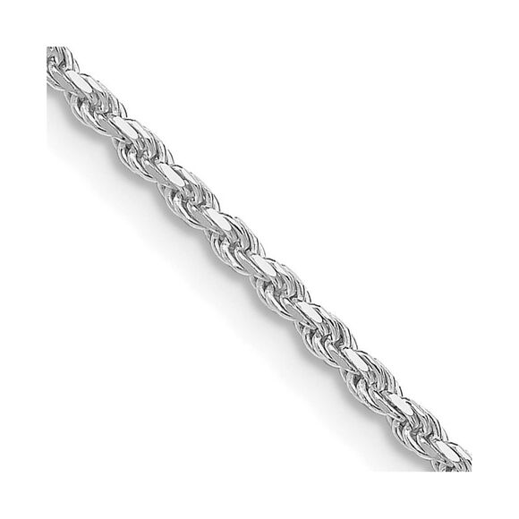 Kazi Luxury Sterling Silver Rhodium-plated 1.85mm Diamond-cut Rope Chain